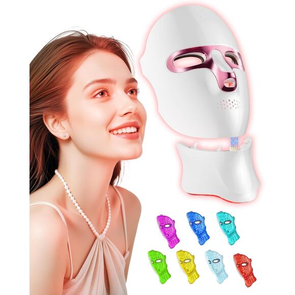 FOLOKE Red Light Therapy Mask for Face & Neck, LED Face Light Therapy,USB C Rech - Picture 1 of 5